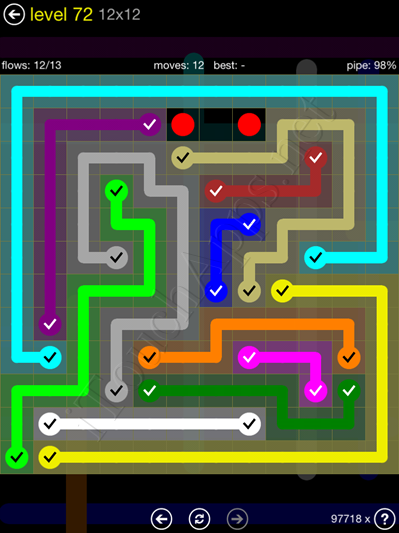 Flow Game 12x12 Mania Pack Level 72 Solution