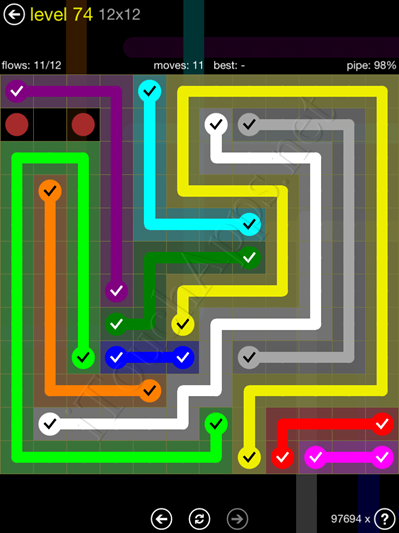 Flow Game 12x12 Mania Pack Level 74 Solution