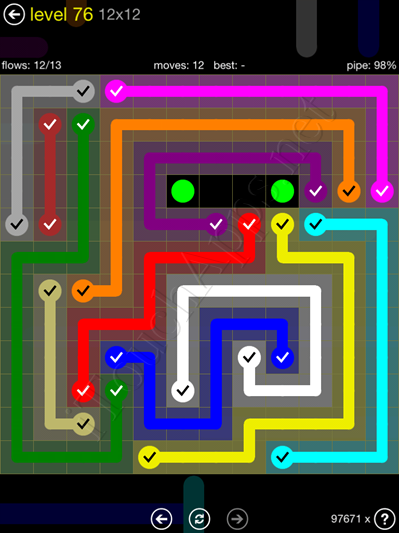 Flow Game 12x12 Mania Pack Level 76 Solution