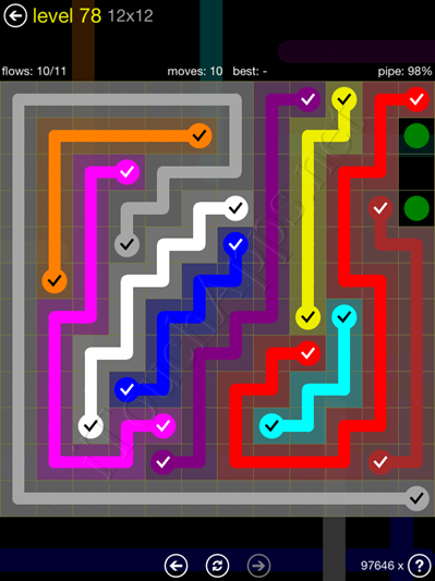 Flow Game 12x12 Mania Pack Level 78 Solution