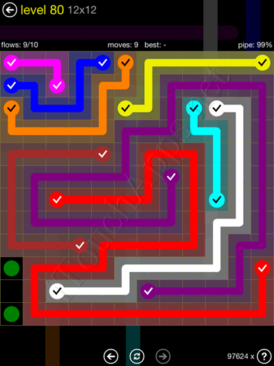 Flow Game 12x12 Mania Pack Level 80 Solution