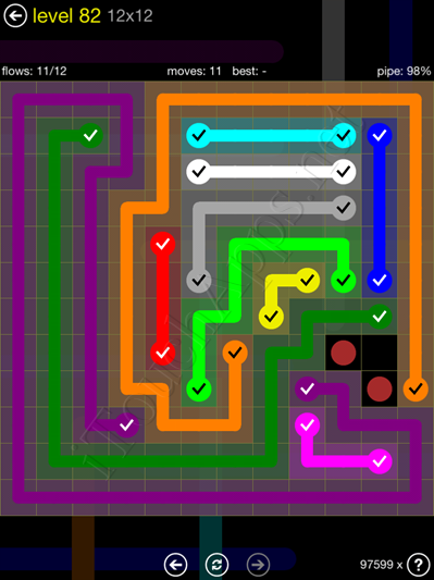 Flow Game 12x12 Mania Pack Level 82 Solution
