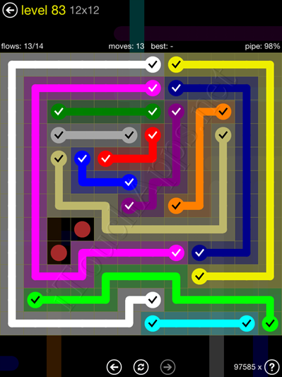 Flow Game 12x12 Mania Pack Level 83 Solution