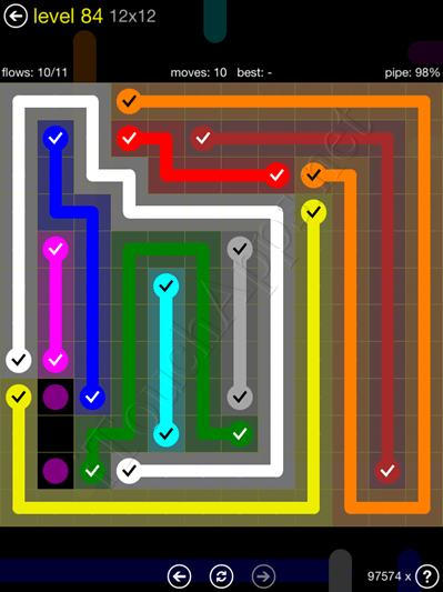 Flow Game 12x12 Mania Pack Level 84 Solution