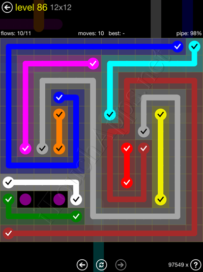 Flow Game 12x12 Mania Pack Level 86 Solution