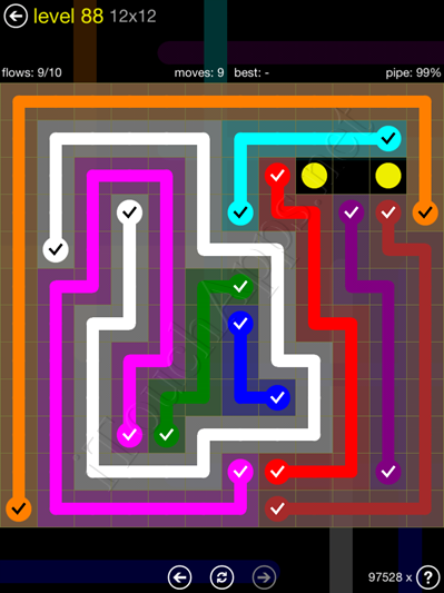 Flow Game 12x12 Mania Pack Level 88 Solution