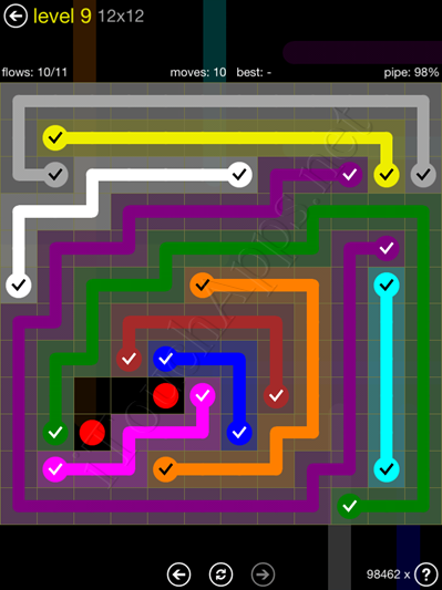 Flow Game 12x12 Mania Pack Level 9 Solution