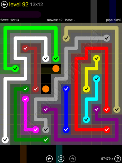 Flow Game 12x12 Mania Pack Level 92 Solution