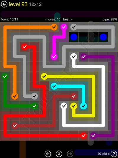 Flow Game 12x12 Mania Pack Level 93 Solution