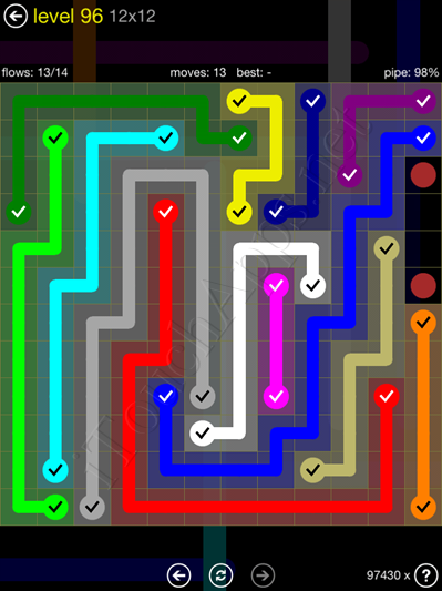Flow Game 12x12 Mania Pack Level 96 Solution