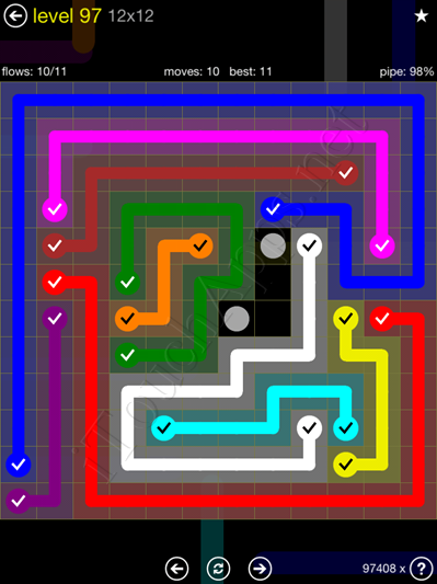 Flow Game 12x12 Mania Pack Level 97 Solution