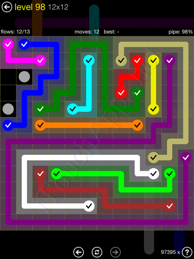 Flow Game 12x12 Mania Pack Level 98 Solution