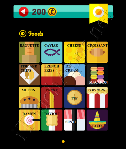 Icon Pop Quiz Game Weekend Specials Foods Answers / Solutions
