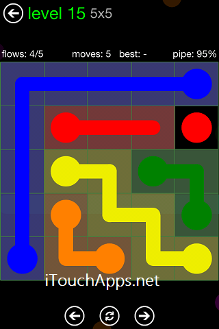 Flow Green Pack 5 x 5 Level 15 Solution