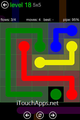 Flow Green Pack 5 x 5 Level 18 Solution