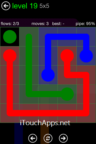 Flow Green Pack 5 x 5 Level 19 Solution