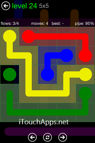 Flow Green Pack 5 x 5 Level 24 Solution