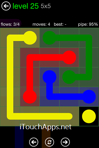 Flow Green Pack 5 x 5 Level 25 Solution