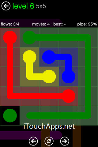 Flow Green Pack 5 x 5 Level 6 Solution