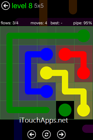 Flow Green Pack 5 x 5 Level 8 Solution