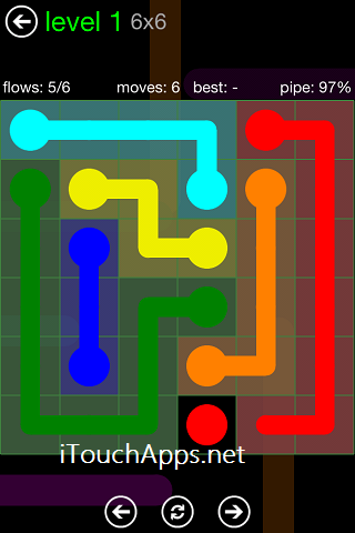 Flow Green Pack 6 x 6 Level 1 Solution