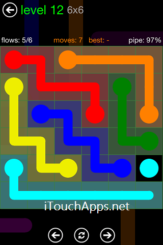 Flow Green Pack 6 x 6 Level 12 Solution