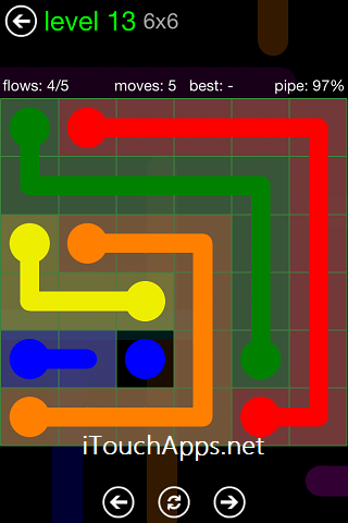 Flow Green Pack 6 x 6 Level 13 Solution