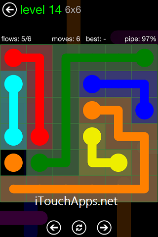 Flow Green Pack 6 x 6 Level 14 Solution
