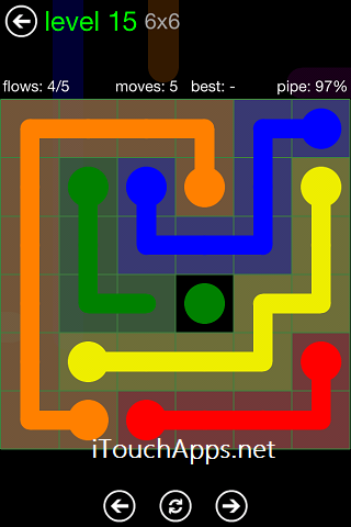 Flow Green Pack 6 x 6 Level 15 Solution