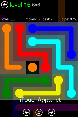 Flow Green Pack 6 x 6 Level 16 Solution