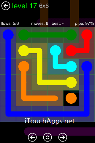 Flow Green Pack 6 x 6 Level 17 Solution