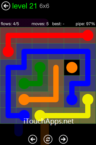 Flow Green Pack 6 x 6 Level 21 Solution