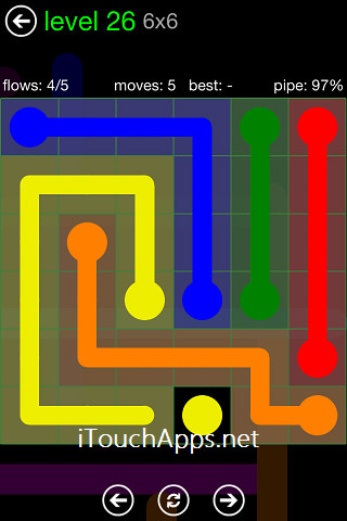 Flow Green Pack 6 x 6 Level 26 Solution