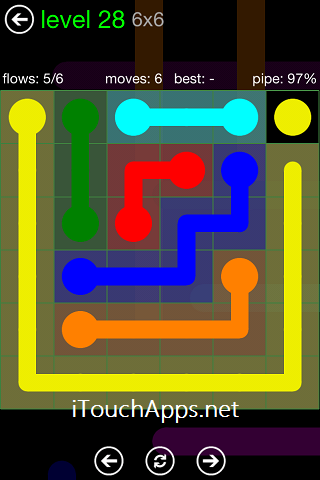 Flow Green Pack 6 x 6 Level 28 Solution