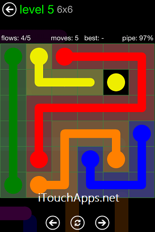 Flow Green Pack 6 x 6 Level 5 Solution