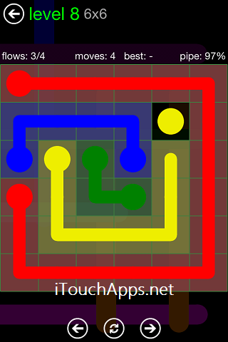 Flow Green Pack 6 x 6 Level 8 Solution