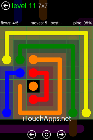 Flow Green Pack 7 x 7 Level 11 Solution