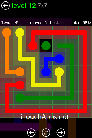 Flow Green Pack 7 x 7 Level 12 Solution