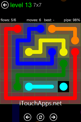 Flow Green Pack 7 x 7 Level 13 Solution