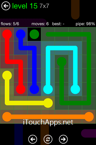 Flow Green Pack 7 x 7 Level 15 Solution
