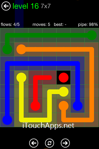 Flow Green Pack 7 x 7 Level 16 Solution