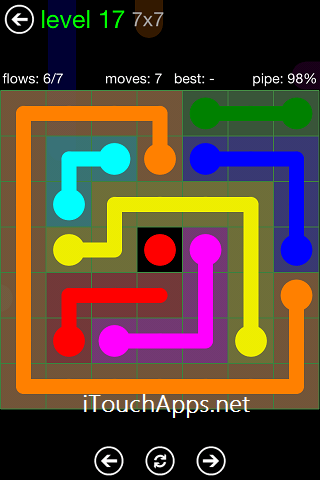 Flow Green Pack 7 x 7 Level 17 Solution