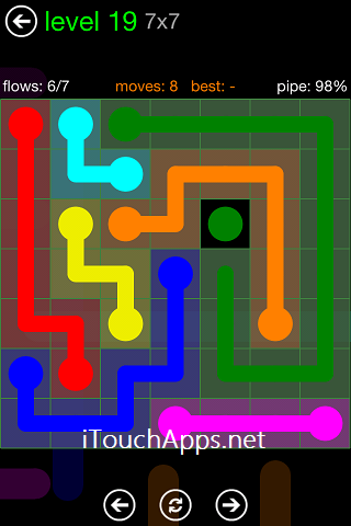Flow Green Pack 7 x 7 Level 19 Solution