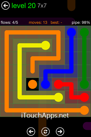 Flow Green Pack 7 x 7 Level 20 Solution