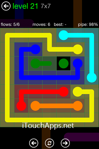 Flow Green Pack 7 x 7 Level 21 Solution