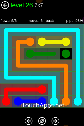 Flow Green Pack 7 x 7 Level 26 Solution