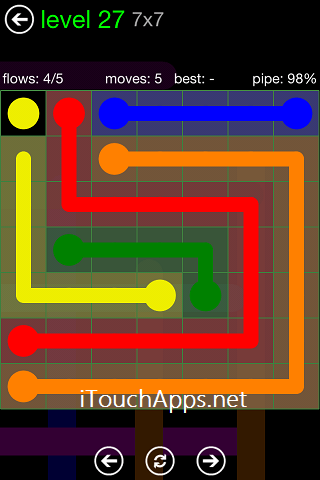 Flow Green Pack 7 x 7 Level 27 Solution