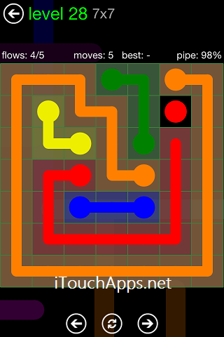 Flow Green Pack 7 x 7 Level 28 Solution