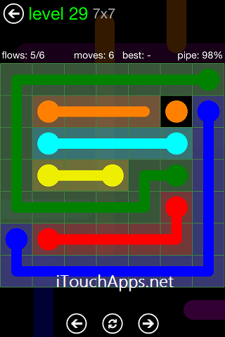 Flow Green Pack 7 x 7 Level 29 Solution