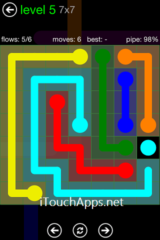 Flow Green Pack 7 x 7 Level 5 Solution
